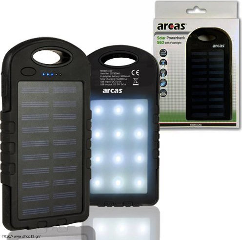 Φωτογραφία προϊόντος: Arcas Solar Powerbank S60 6000mAh