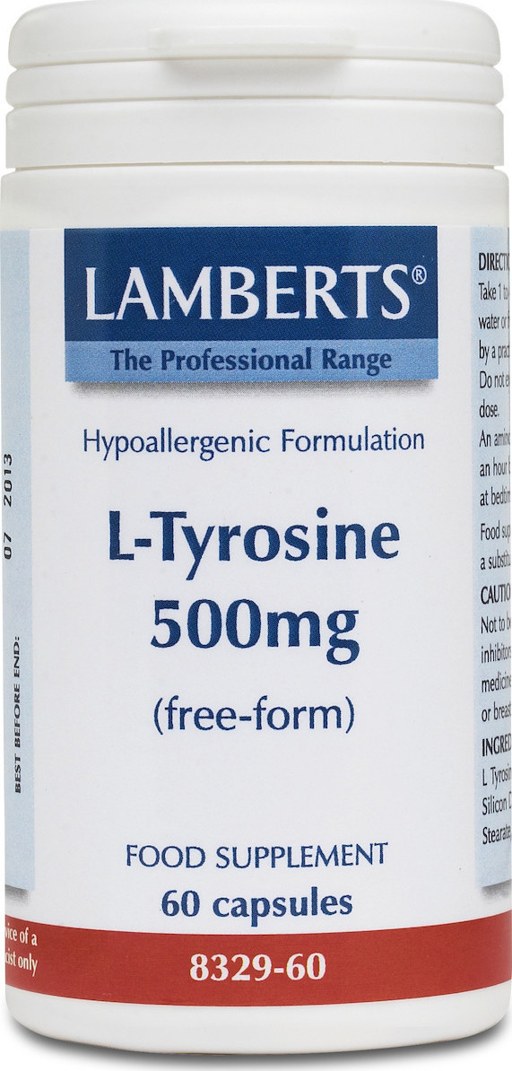 Φωτογραφία προϊόντος: Lamberts L-Tyrosine 500mg 60 κάψουλες