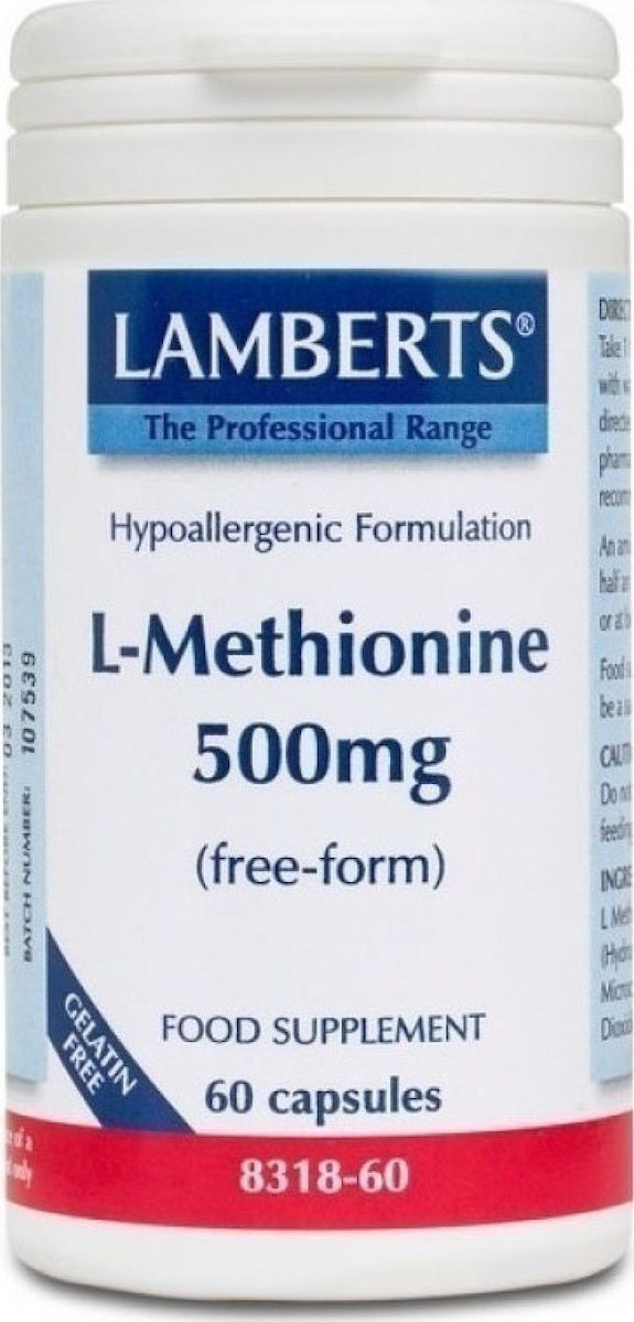 Φωτογραφία προϊόντος: Lamberts L-Methionine 500mg 60 κάψουλες