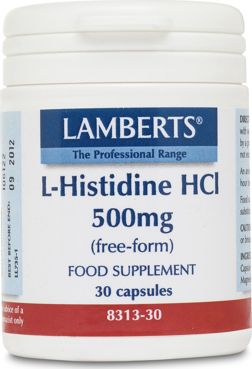 Φωτογραφία προϊόντος: Lamberts L-Histidine 500mg 30 κάψουλες