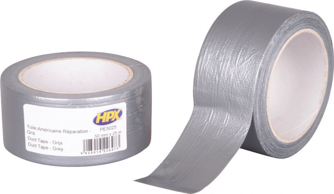 Φωτογραφία προϊόντος: HPX Υφασμάτινη Ταινία Duct Tape 1900 Silver 48mm x 25m
