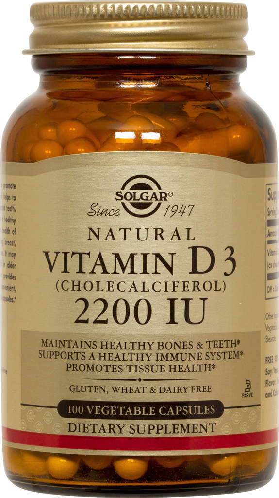 Φωτογραφία προϊόντος: Solgar Vitamin D3 (Cholecalciferol) 2200IU 100 φυτικές κάψουλες
