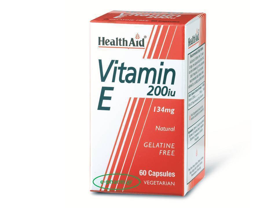 Φωτογραφία προϊόντος: Health Aid Vitamin E 200iu 60 φυτικές κάψουλες