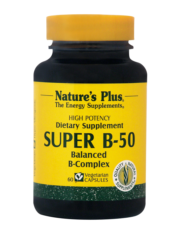 Φωτογραφία προϊόντος: Nature's Plus Super B-50 60 φυτικές κάψουλες