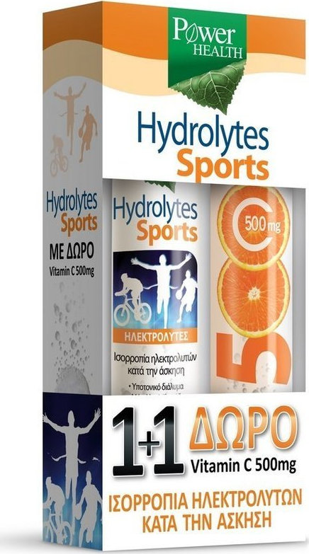 Φωτογραφία προϊόντος: Power Health Hydrolytes Sports + Vitamin C 500mg 2 x 20 αναβράζοντα δισκία