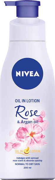 Φωτογραφία προϊόντος: Nivea Oil In Lotion Rose & Argan Oil 200ml