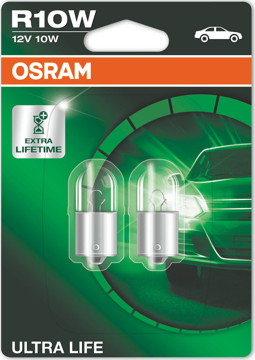 Φωτογραφία προϊόντος: Osram R10W Ultra Life 12V 2τμχ Blister