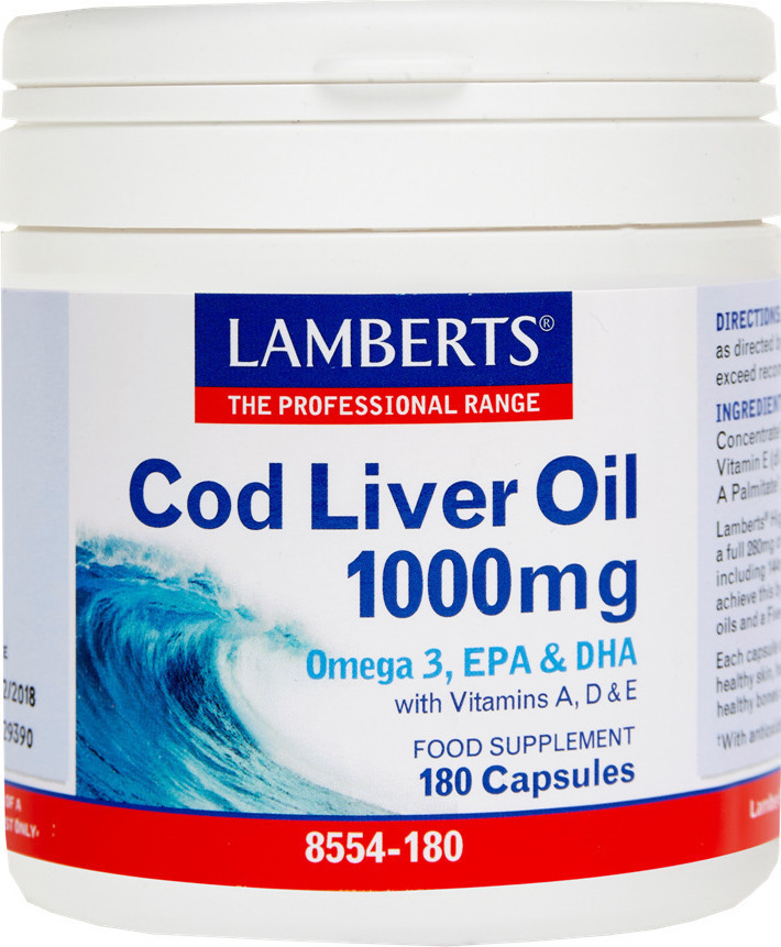 Φωτογραφία προϊόντος: Lamberts Cod Liver Oil 1000mg 180 κάψουλες