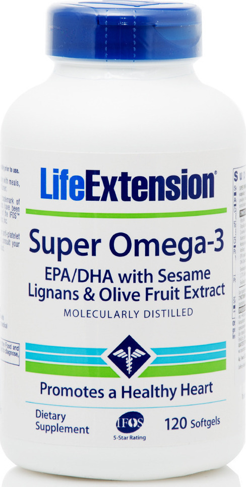 Φωτογραφία προϊόντος: Life Extension Super Omega-3 EPA/DHA 120 μαλακές κάψουλες