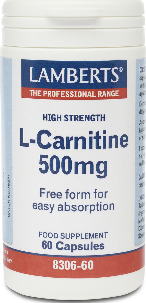 Φωτογραφία προϊόντος: Lamberts L-Carnitine (Καρνιτίνη) 500mg 60 κάψουλες