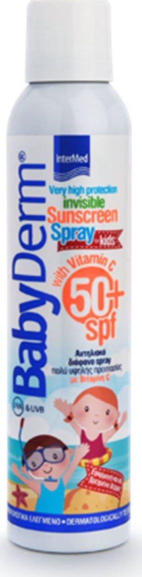 Φωτογραφία προϊόντος: Intermed Babyderm Invisible Sunscreen Spray for Kids With Vitamin C SPF50 200ml