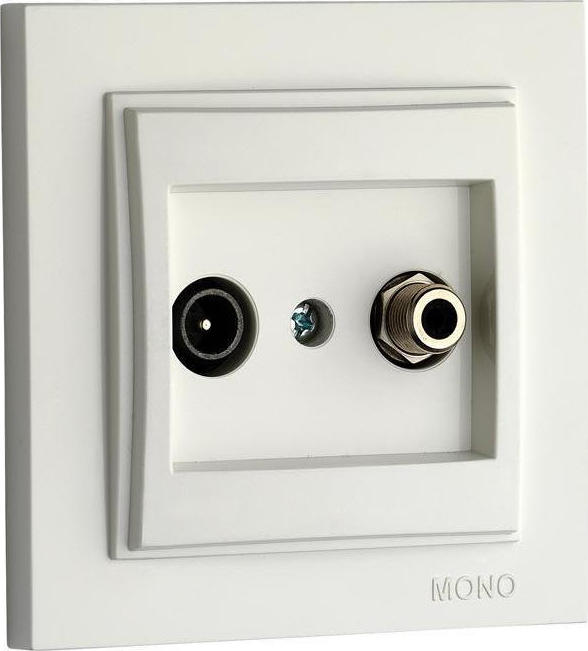 Φωτογραφία προϊόντος: Mono Electric ΠΡΙΖΑ ΧΩΝΕΥΤΗ SAT-TV ΔΙΕΛΕΥΣΗΣ ΛΕΥΚΗ 1905-140