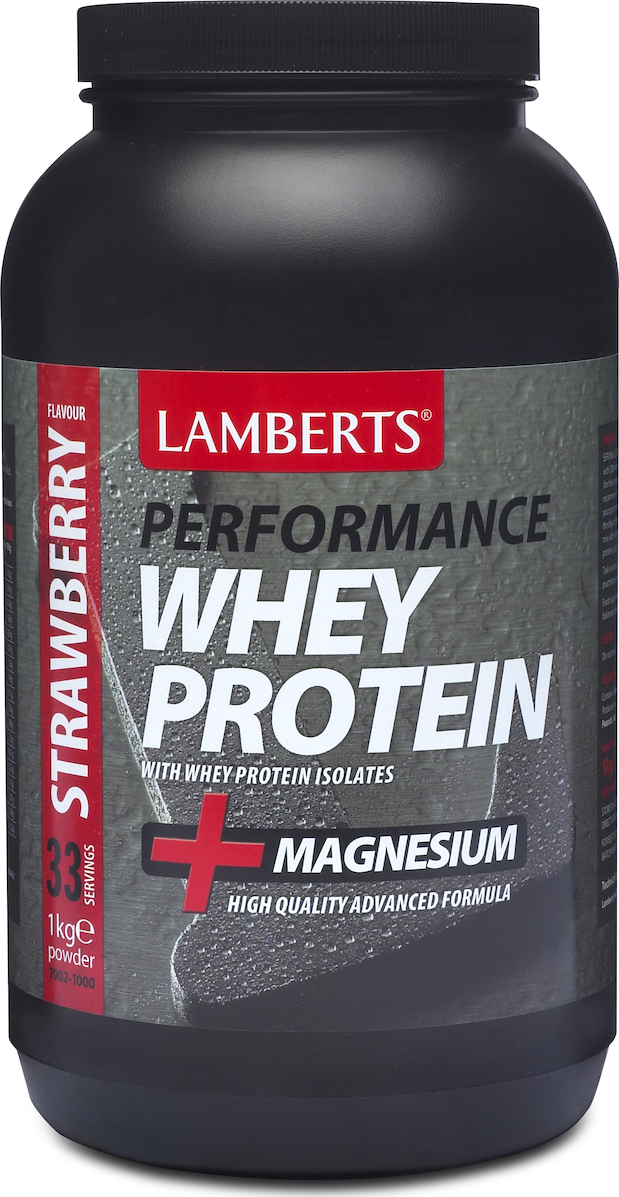 Φωτογραφία προϊόντος: Lamberts Perfomance Whey Protein & Magnesium 1000gr Φράουλα