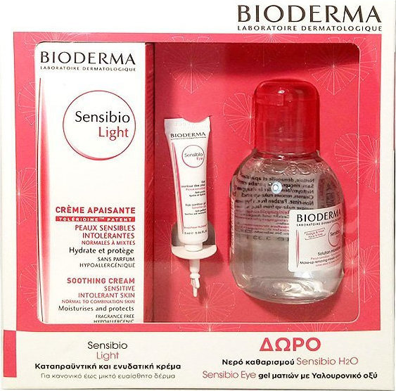 Φωτογραφία προϊόντος: Bioderma Sensibio Light Cream & Sensibio H2O & Sensibio Eye Gel