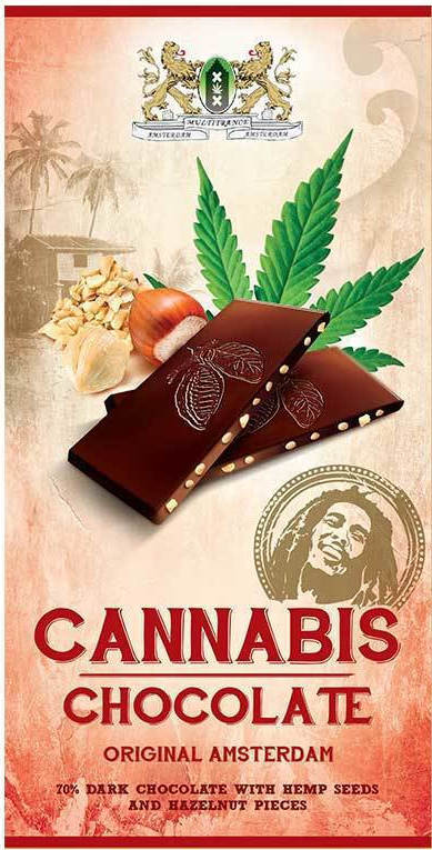 Φωτογραφία προϊόντος: MultiTrance Amsterdam Σοκολάτα Υγείας Bob Marley 70% Dark Chocolate & Hazelnuts 80gr