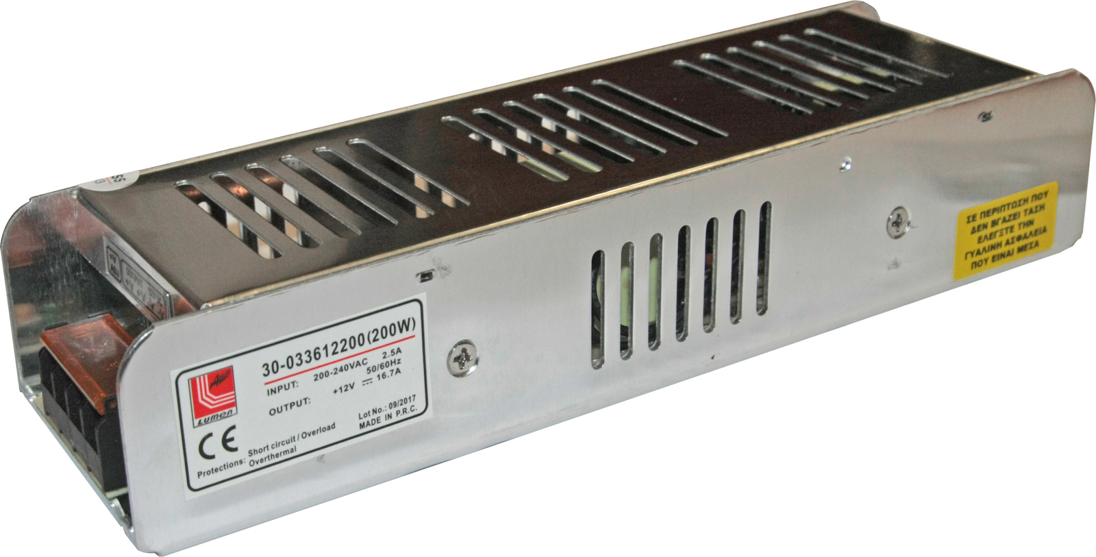 Φωτογραφία προϊόντος: Τροφοδοτικό LED 12V 200W IP20 30-033612200 Adeleq