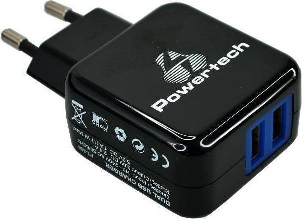Φωτογραφία προϊόντος: Powertech 2x USB Wall Adapter Μαύρο (PT-358)
