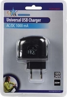 Φωτογραφία προϊόντος: HQ USB Wall Adapter Μαύρο (P.SUP.USB401)
