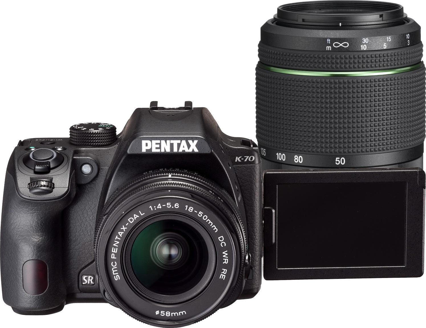 Φωτογραφία προϊόντος: Pentax K-70 Kit (18-50mm RE WR f/4.0 - 5.6 + 50-200mm WR) Black