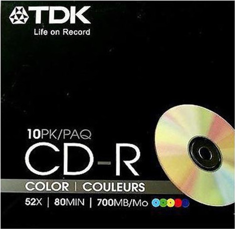Φωτογραφία προϊόντος: CD-R TDK Color Recordable 52X 700 MB 80 MIN