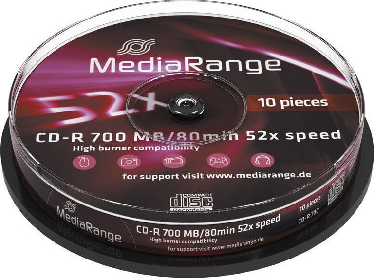 Φωτογραφία προϊόντος: MediaRange CD-R 52x 700MB/80min Cake10