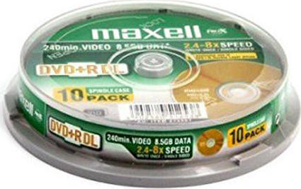 Φωτογραφία προϊόντος: DVD + R Maxell DL 8.5GB 240min Cakebox 10 pack