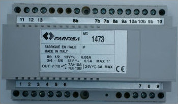 Φωτογραφία προϊόντος: ΡΕΛΕ 2 ΕΙΣΟΔΩΝ FARFISA 1473 ΜΕ 4 ΚΑΛΩΔΙΑ 4+N & 2 ΚΑΛΩΔΙΑ 1+N 8 ΣΤΟΙΧΕΙΩΝ ΠΛΑΣΤΙΚΟ | 1473