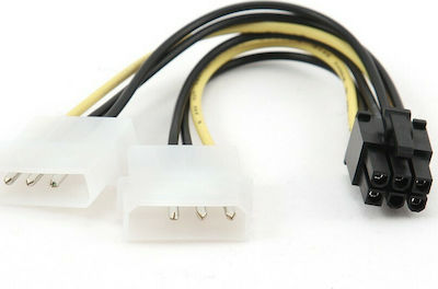 Φωτογραφία προϊόντος: Cablexpert 6-Pin PCIe male - 2x 4-Pin Molex male Cable 0.15m (GM-PSU6)