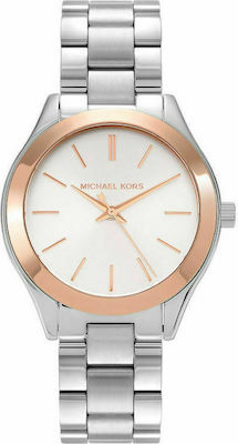 Φωτογραφία προϊόντος: Michael Kors Mini Slim Runway Ρολόι με Μεταλλικό Μπρασελέ σε Ασημί χρώμα