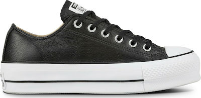 Φωτογραφία προϊόντος: Converse Chuck Taylor All Star Lift Clean Leather Low Top Γυναικεία Flatforms Sneakers Μαύρα
