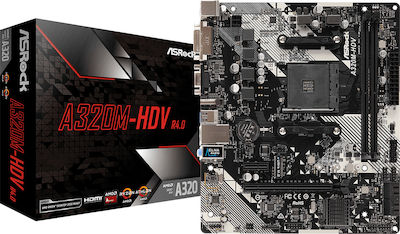 Φωτογραφία προϊόντος: Asrock A320M-HDV R4.0 Motherboard Micro ATX με AMD AM4 Socket
