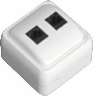 Φωτογραφία προϊόντος: Eurolamp Mini Πρίζα Τηλεφώνου με Πλαίσιο Διπλή σε Λευκό Χρώμα 147-16244