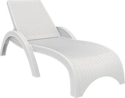 Φωτογραφία προϊόντος: Ξαπλώστρα Rattan Fiji Λευκή 187x73x44cm
