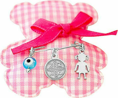 Φωτογραφία προϊόντος: "Pink Christian Charm" silver baby safety pin