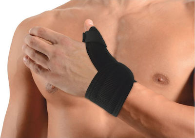 Φωτογραφία προϊόντος: Anatomic Line 5070 Περικάρπιο με Αντίχειρα & Δέσιμο σε Μαύρο Χρώμα