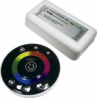 Φωτογραφία προϊόντος: GloboStar Ασύρματο RGB Controller Αφής RF με Τηλεχειριστήριο 2.4G Round 12-24 Volt DC Μαύρο 77445