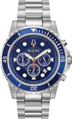 Φωτογραφία προϊόντος: Bulova Marine Star Ρολόι Χρονογράφος Μπαταρίας με Μεταλλικό Μπρασελέ σε Ασημί χρώμα