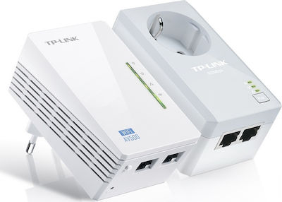 Φωτογραφία προϊόντος: TP-LINK TL-WPA4226KIT v4 Powerline Διπλό για Ασύρματη Σύνδεση Wi‑Fi 4 με Passthrough Πρίζα και 2 Θύρες Ethernet
