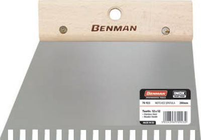 Φωτογραφία προϊόντος: Benman 70921 Σπάτουλα Πλακιδίων Οδοντωτή με Inox Λάμα 200mm και Ξύλινη Λαβή