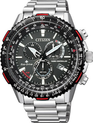 Φωτογραφία προϊόντος: Citizen Ρολόι Promaster Sky Eco-Drive Χρονογράφος με Μεταλλικό Μπρασελέ σε Ασημί χρώμα