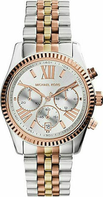 Φωτογραφία προϊόντος: Michael Kors Lexington Ρολόι Χρονογράφος με Μεταλλικό Μπρασελέ σε Ασημί χρώμα