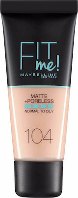 Φωτογραφία προϊόντος: Maybelline Fit Me Matte + Poreless Foundation 104 Soft Ivory 30ml