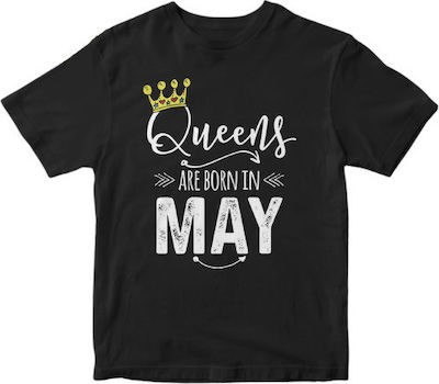 Φωτογραφία προϊόντος: T-shirt - Queens  Are Born In May-Black (UN0104)