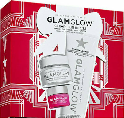 Φωτογραφία προϊόντος: Glamglow Clear Skin In 3 2 1 Set Supermud Clearing Treatment 50gr, Supercleanse Clearing Cleanser 150gr & Glowstarter Mega Illuminating Moisturizer - Nude Glow 15gr