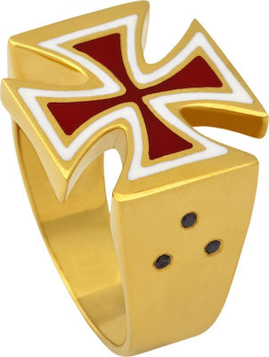 Φωτογραφία προϊόντος: HONOR R7 Cross Ring από Ασήμι 925 (yellow gold plated)