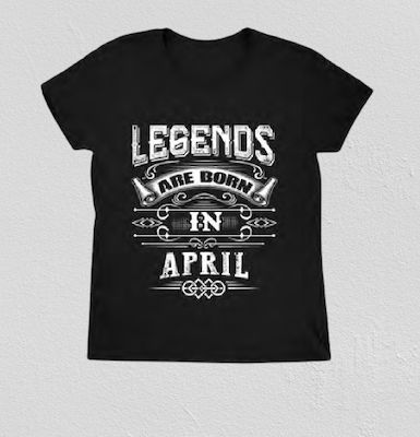 Φωτογραφία προϊόντος: T-shirt Crop Circle Legends born in April TSM-B90