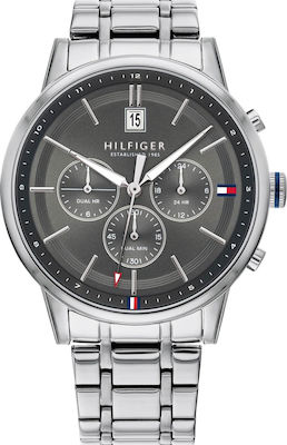 Φωτογραφία προϊόντος: Tommy Hilfiger Ρολόι Kyle Χρονογράφος με Μεταλλικό Μπρασελέ σε Ασημί χρώμα