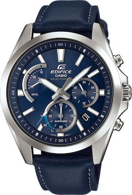 Φωτογραφία προϊόντος: Casio Ρολόι Edifice Solar με Δερμάτινο Λουράκι σε Μπλε χρώμα