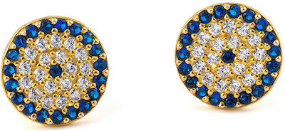 Φωτογραφία προϊόντος: Stud Eye Earrings with zircon - 925 Sterling silver Gold Plated