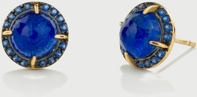Φωτογραφία προϊόντος: ​Lapis Lazuli Doublet and Blue Zircon Gemstones Stud Earrings in Gold Plated Silver
